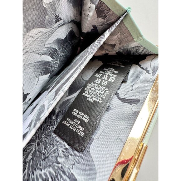 TED BAKER Pezie Popper Mint Green Patent Leather Crystal Bow Matinee Wallet - Picture 14 of 15